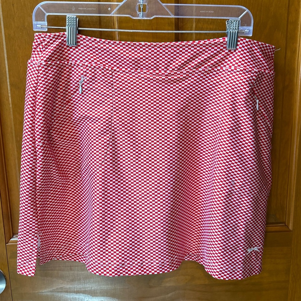 Slazenger Women's Red and White Patterned Golf Skort
